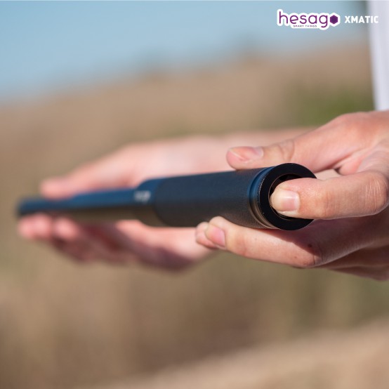 Hesago XMatic Mini - Bastone telescopico portatile e leggero con meccanismo di chiusura